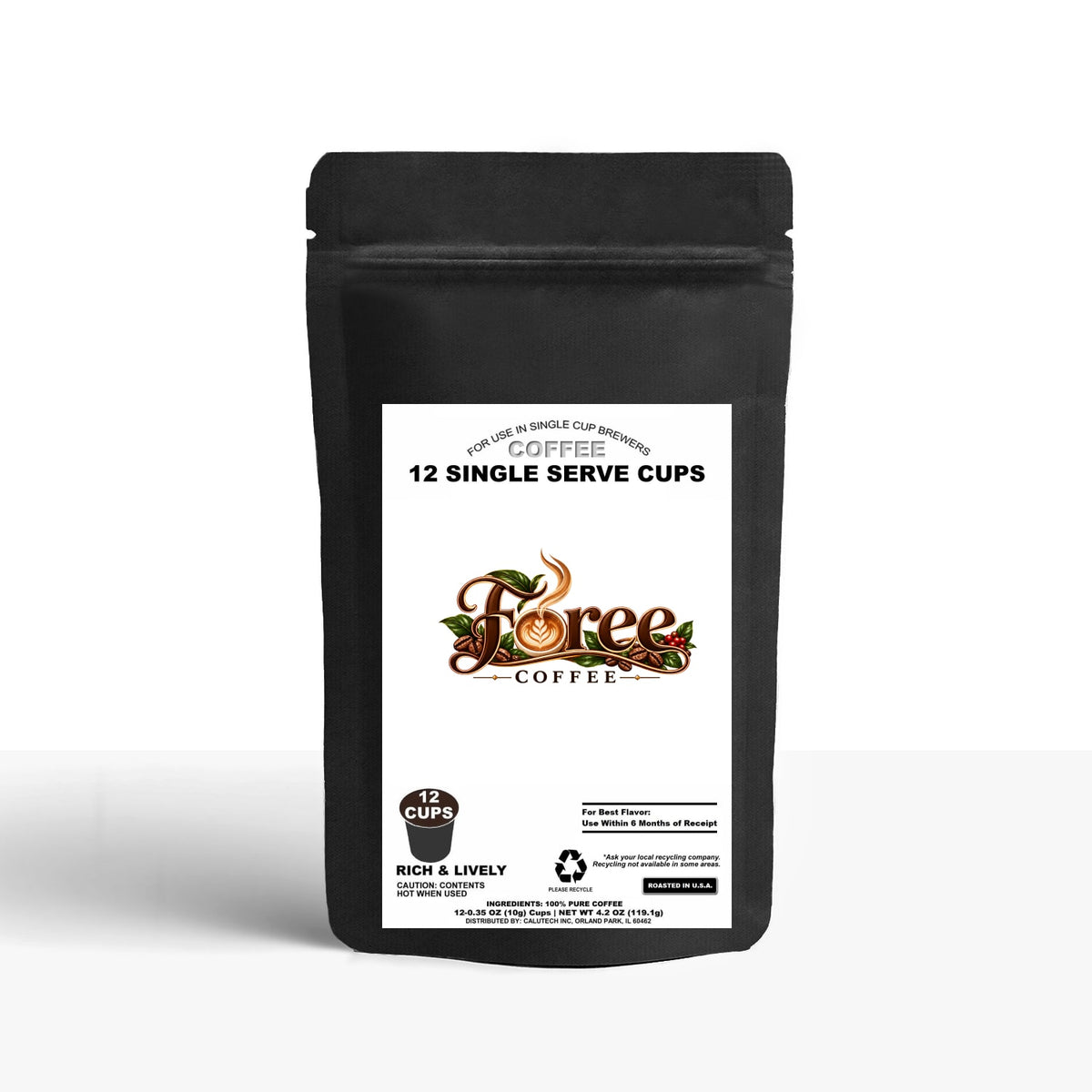 12 Pack Single Serve Coffee Capsules